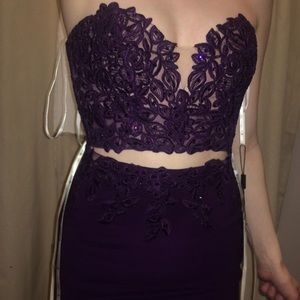 Faviana Plum Prom Dress